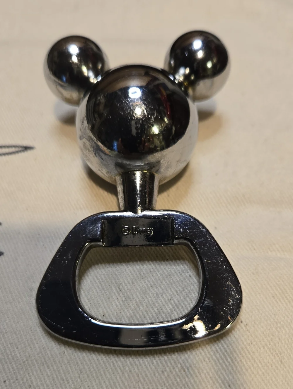 Disney Mickey Mouse Metal Bottle Opener Silver Barware Kitchen Collectible